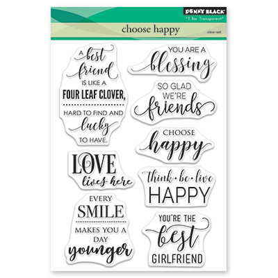 Penny Black CHOOSE HAPPY Clear Stamp Set