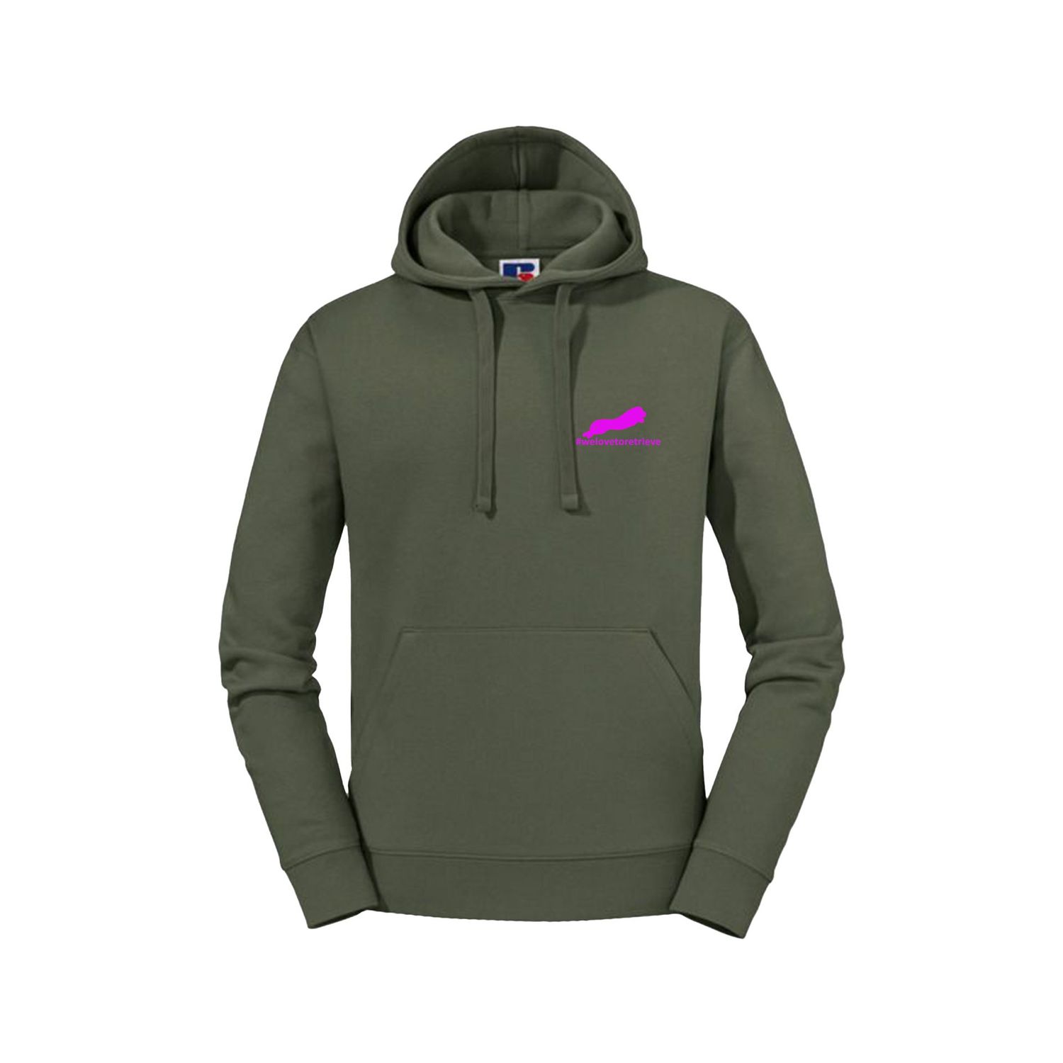 Hoodie "welovetoretrieve" Stickfarbe pink