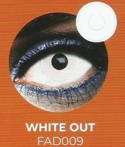 Lente contacto Halloween  White Out reemplazo semanal . 2 unidades