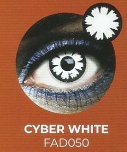 Lente contacto Halloween  Cyber White de reemplazo semanal . 2 unidades