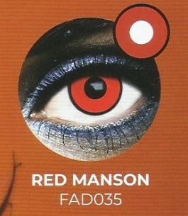 Lente contacto Halloween  Red Manson de reemplazo semanal . 2 unidades