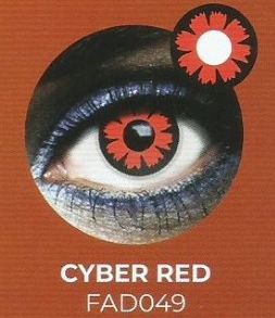 Lente contacto Halloween  Cyber Red de reemplazo semanal . 2 unidades