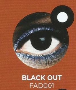 Lente contacto Halloween Black Out de reemplazo semanal . 2 unidades
