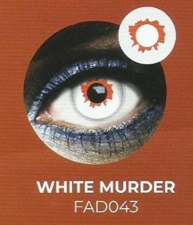 Lente contacto Halloween White Murder de reemplazo semanal . 2 unidades