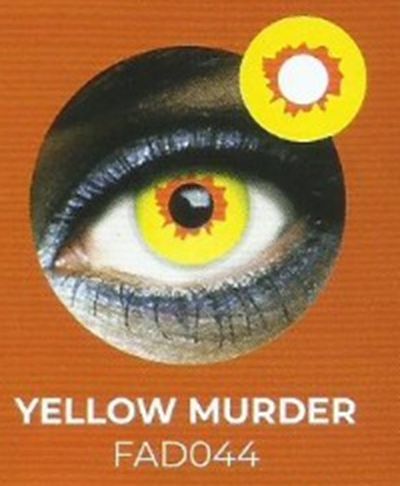 Lente contacto Halloween Yellow Murder de reemplazo semanal . 2 unidades