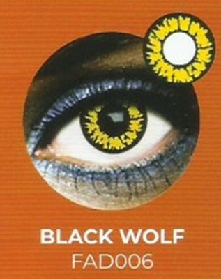 Lente contacto Halloween Black Wolf de reemplazo semanal . 2 unidades