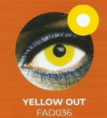Lente contacto Halloween Yellow Out de reemplazo semanal . 2 unidades