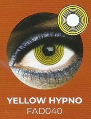 Lente contacto Halloween Yellow Hypno de reemplazo semanal . 2 unidades