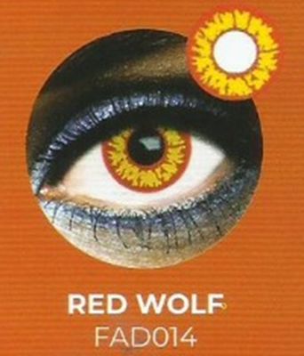 Lente contacto Halloween Red WOlf de reemplazo semanal . 2 unidades