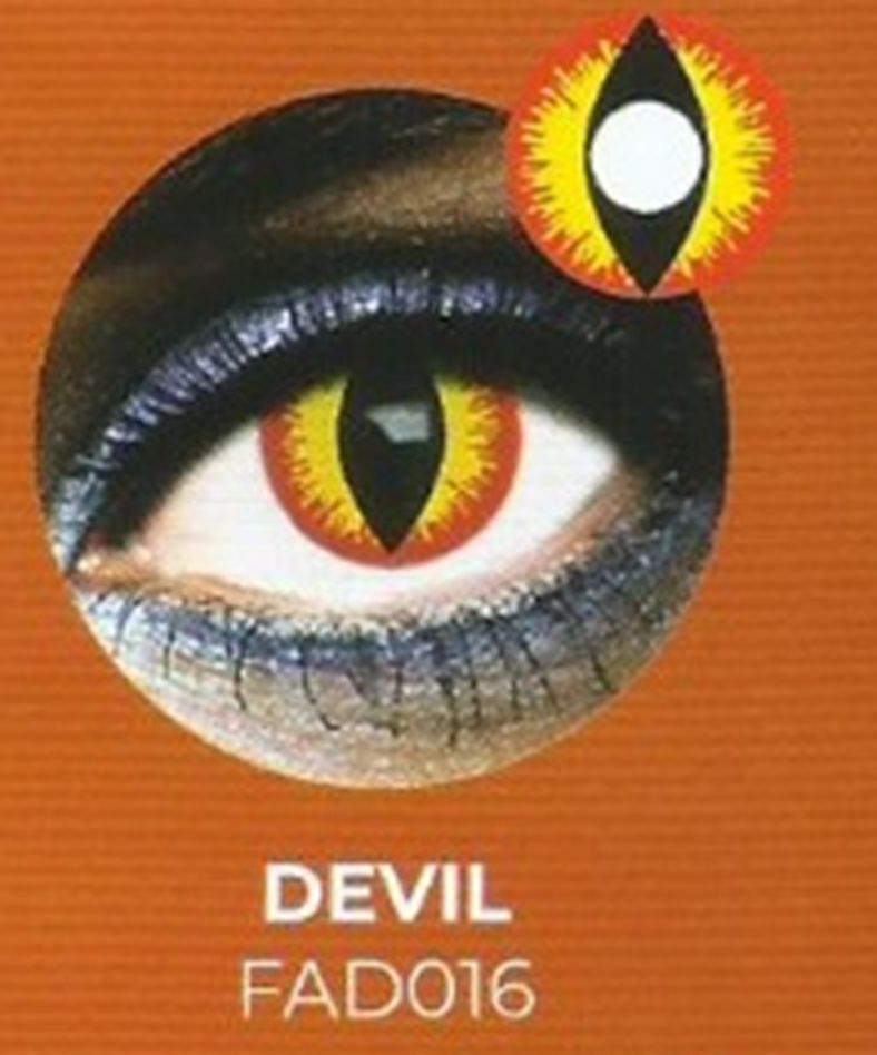 Lente contacto Halloween Devil de reemplazo semanal . 2 unidades