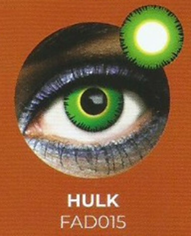 Lente contacto Halloween Hulk de reemplazo semanal . 2 unidades