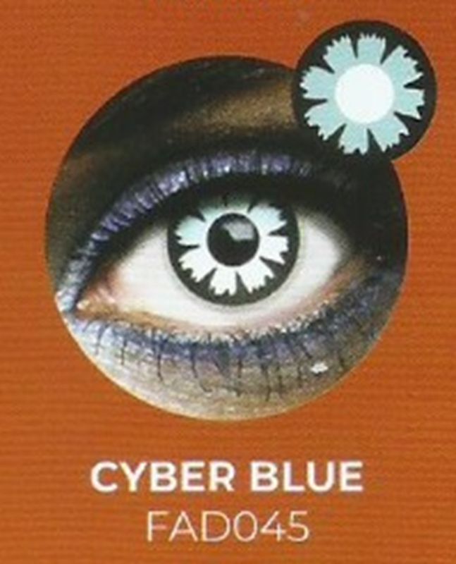 Lente contacto Halloween Cyber Blue de reemplazo semanal . 2 unidades