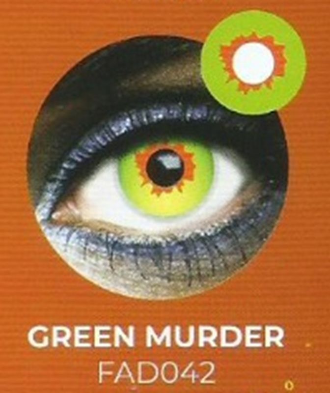 Lente contacto Halloween Green Murder de reemplazo semanal . 2 unidades