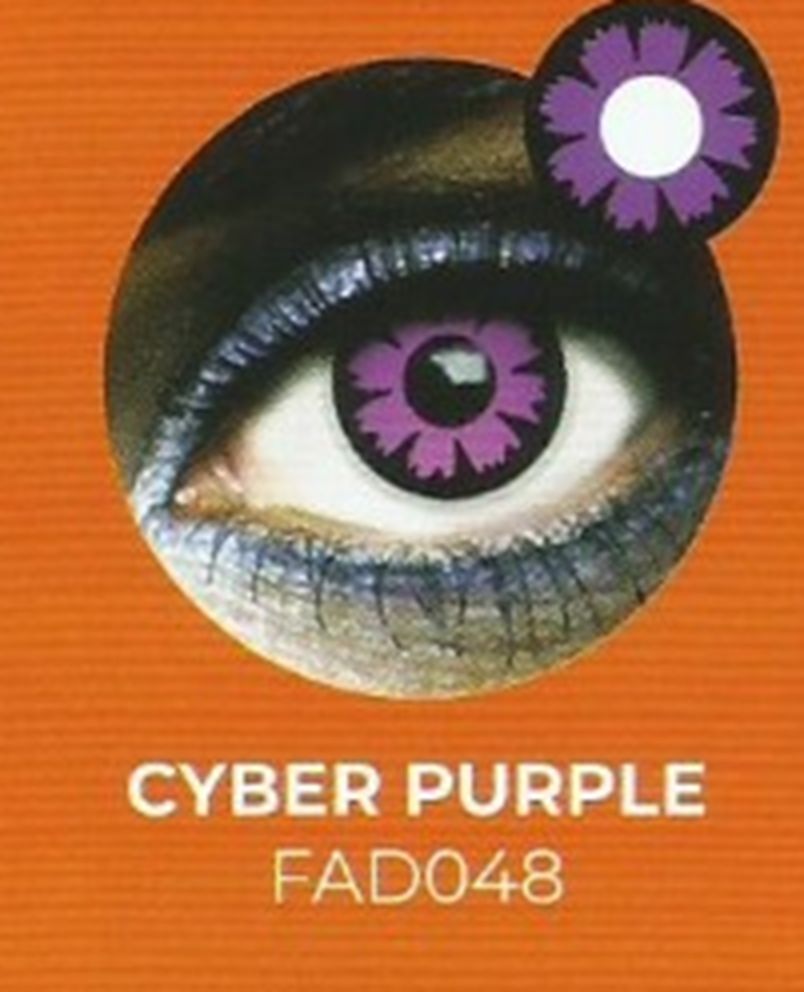 Lente contacto Halloween Cyber Purple de reemplazo semanal . 2 unidades