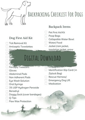 Doggy Backpacking List