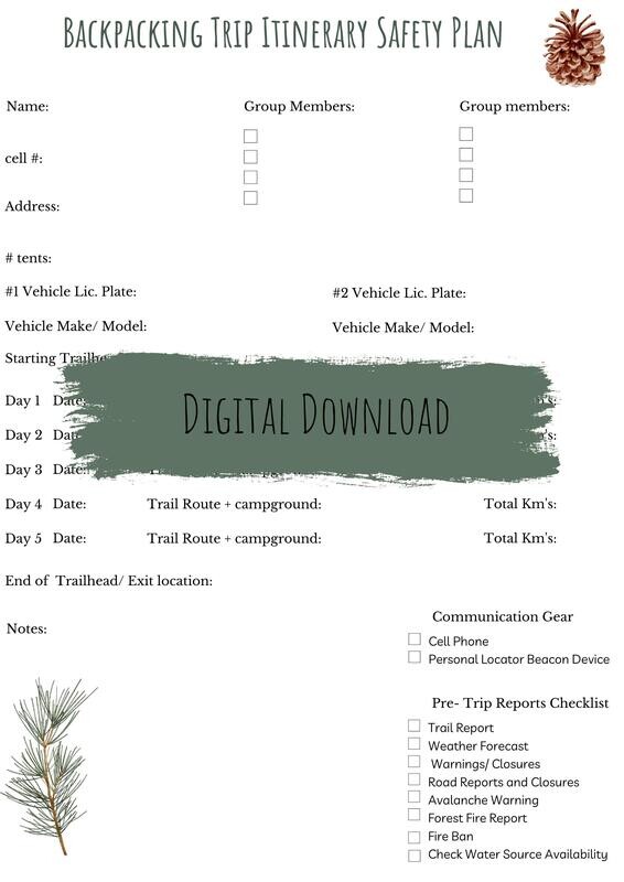 5 Day Trip Itinerary Safety Plan