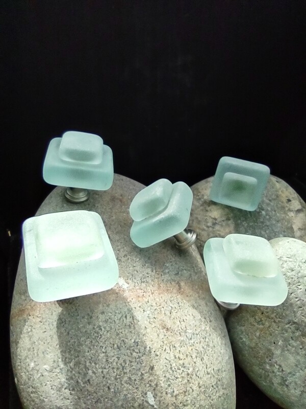 Set of five square cabinet knobs