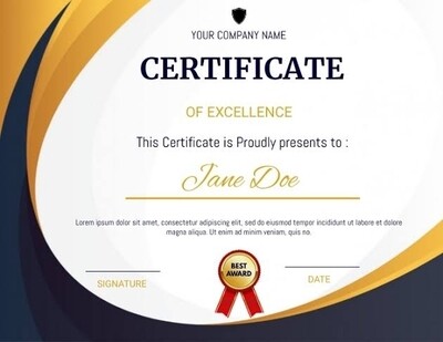 certificat (professionnel) 5pcs