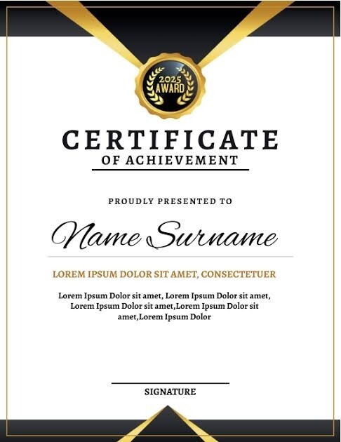 Certificat (simple) 5pcs