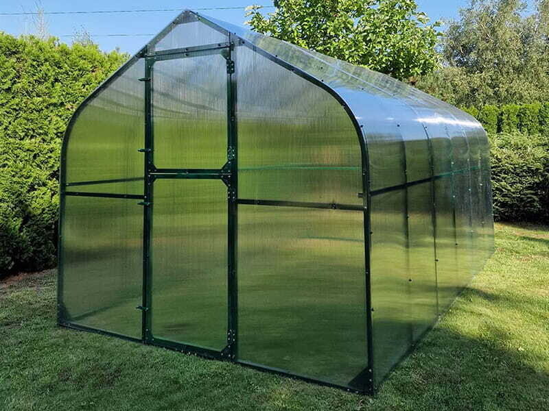 Polikarbonat rastlinjak POMIDOR PREMIUM PLUS - 2,5 m x 4 m - ZELENA KONSTRUKCIJA