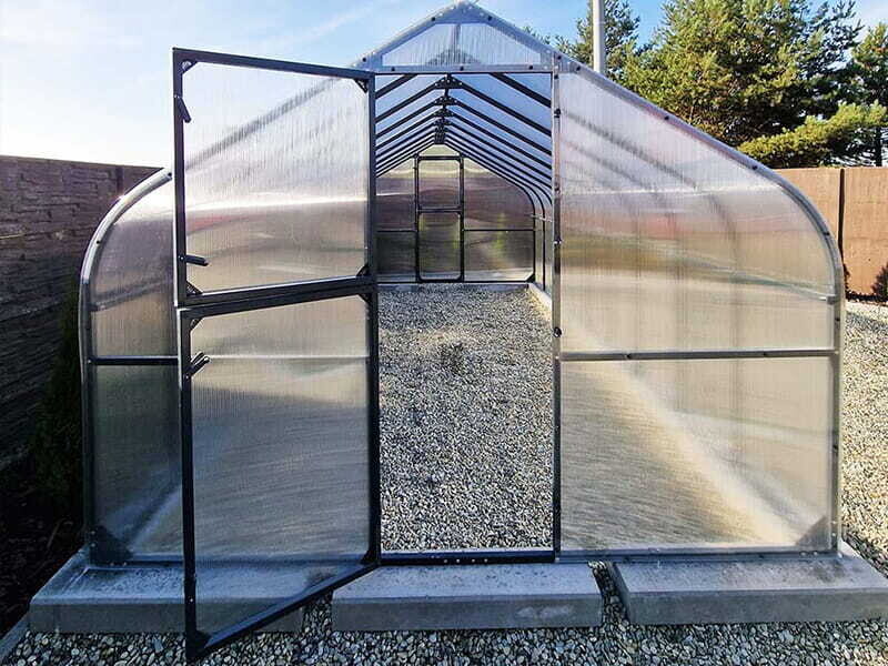 Polikarbonat rastlinjak POMIDOR PREMIUM PLUS - 3 m x 4/6 m - ANTRACIT KONSTRUKCIJA