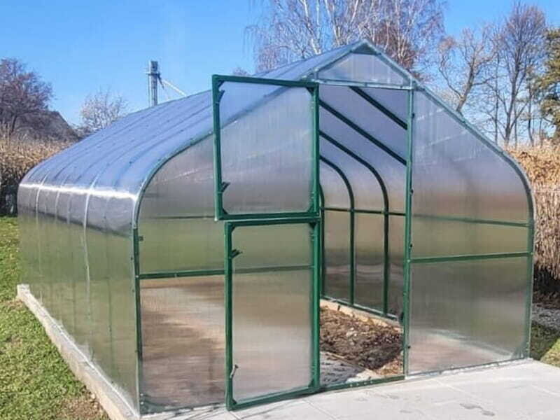 Polikarbonat rastlinjak POMIDOR PREMIUM PLUS - 3 m x 4/6 m - ZELENA KONSTRUKCIJA