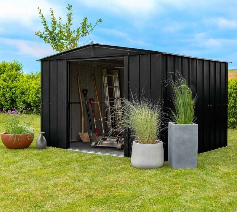 Vrtna kovinska hiška-uta-lopa - 7,5 m² - 2,42m x 3,13m - ČRNA