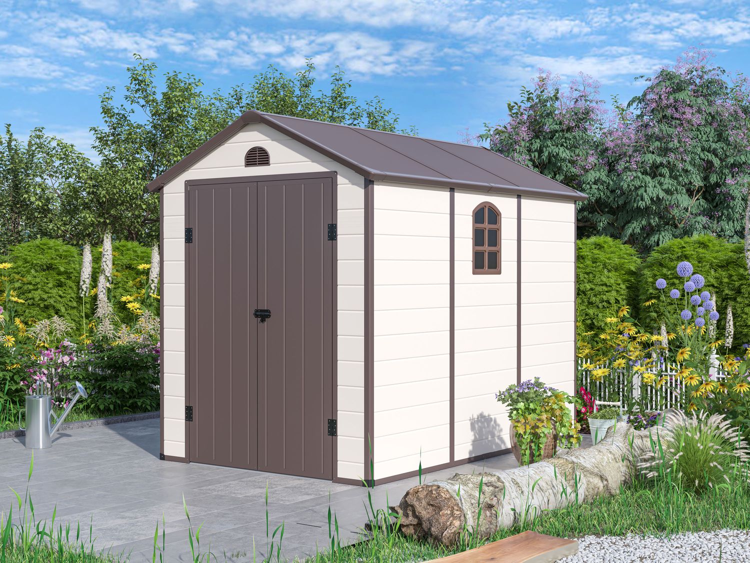 Vrtna hiška-uta G21 Boston 5,23 m² - 188 x 278 cm, plastika, bež