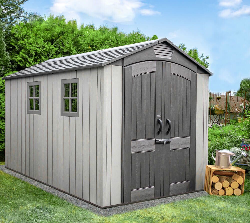 Plastična hiška-lopa-uta Terra 7,02 m² - 3,56m x 2,13m - SIVA