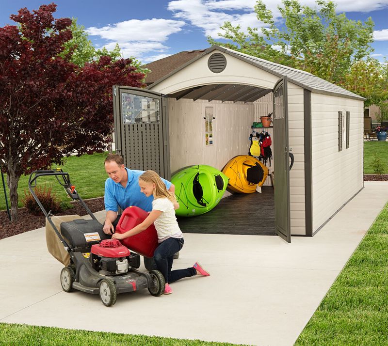 Plastična hiška-lopa-uta Giant 14,8 m² - 6,09m x 2,44m - SVETLO SIVA