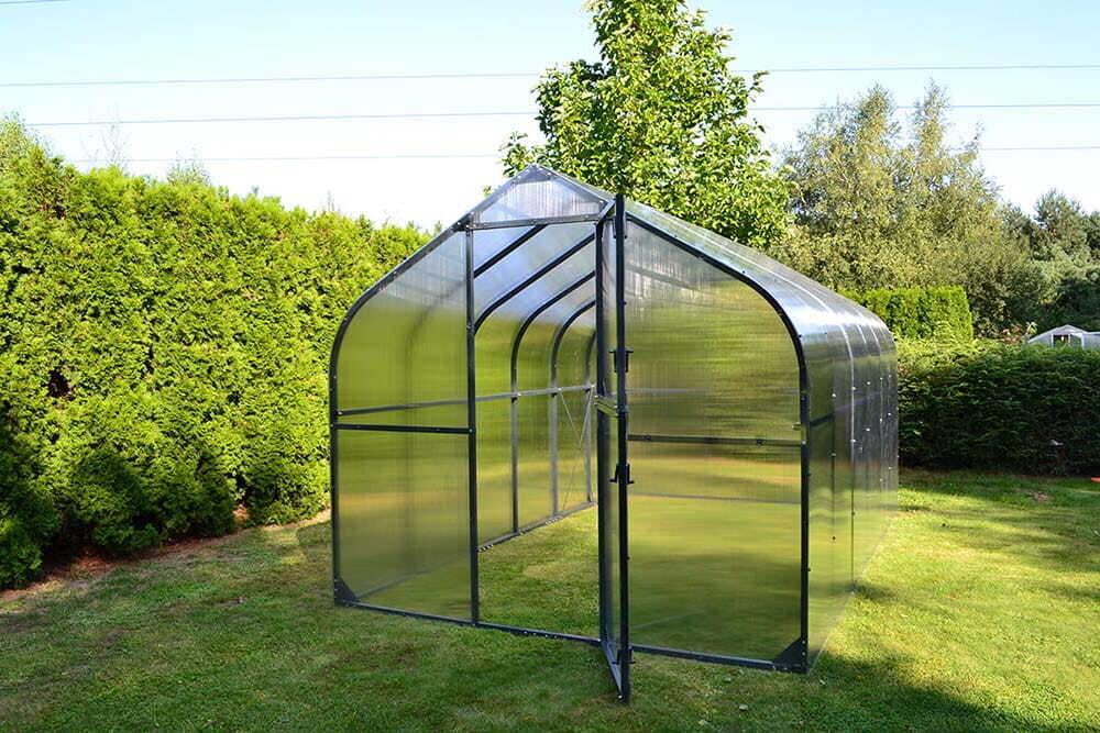 Polikarbonat rastlinjak POMIDOR PREMIUM PLUS - 2,5 m x 4 m - ANTRACIT KONSTRUKCIJA