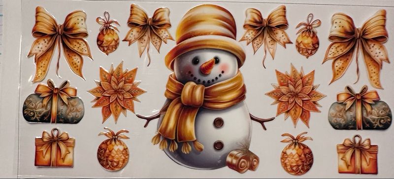 Snowman/ Bows/gold Snowman/ Bows/gold