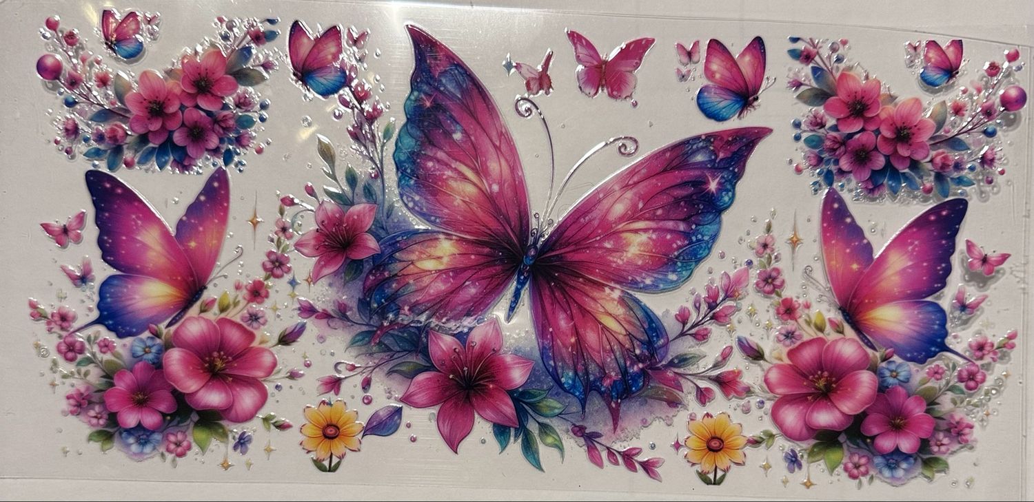Pink Blue Butterfly