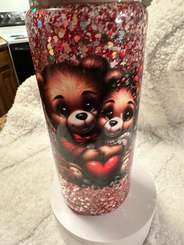 Bear Glass Snowglobe With Handle