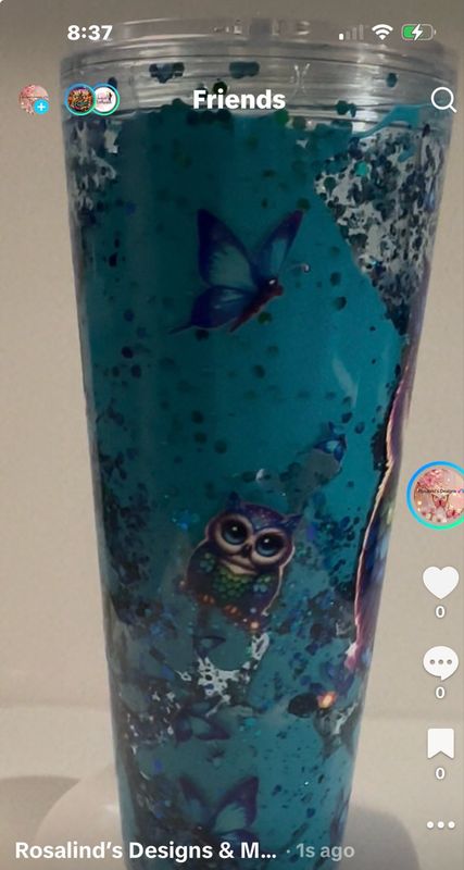 Teal 24 Oz Snowglobe with Owls Teal 24 Oz Snowglobe with Owls