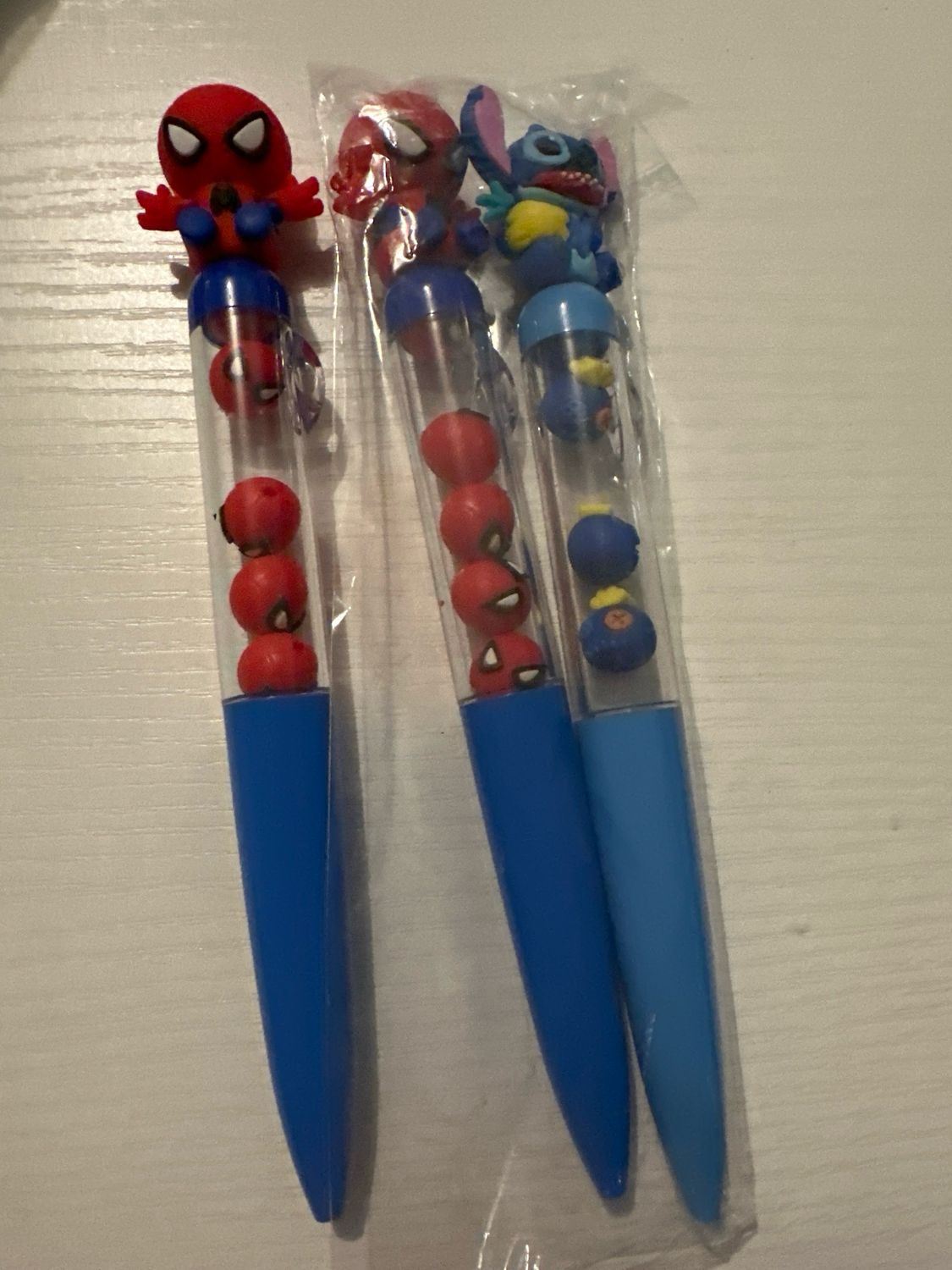 2 Spider-Man 1 Stitch Pen Set