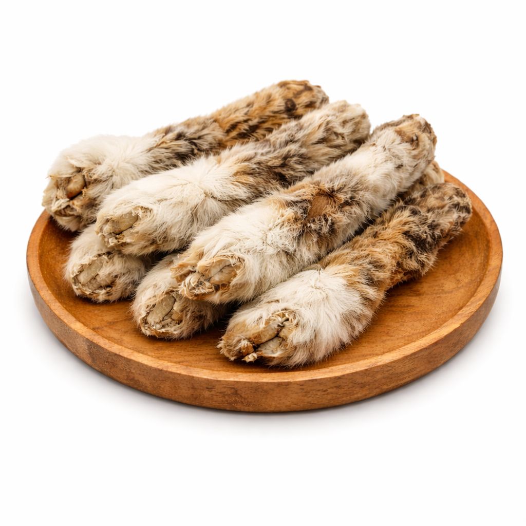 Konijnenpootjes met haar gedroogd