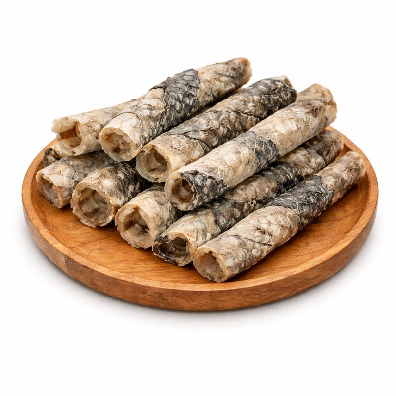 Kabeljauwhuid rol/filet gedroogd