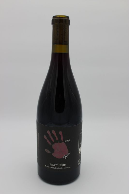 2023er Pinot Noir Reserve Steihäckerle trocken (87 Punkte bei Eichelmann) 2023er Pinot Noir Reserve Steihäckerle trocken (87 Punkte bei Eichelmann)