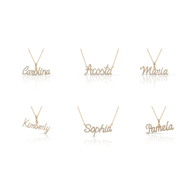 Diamond Name Plate in 14k Gold
