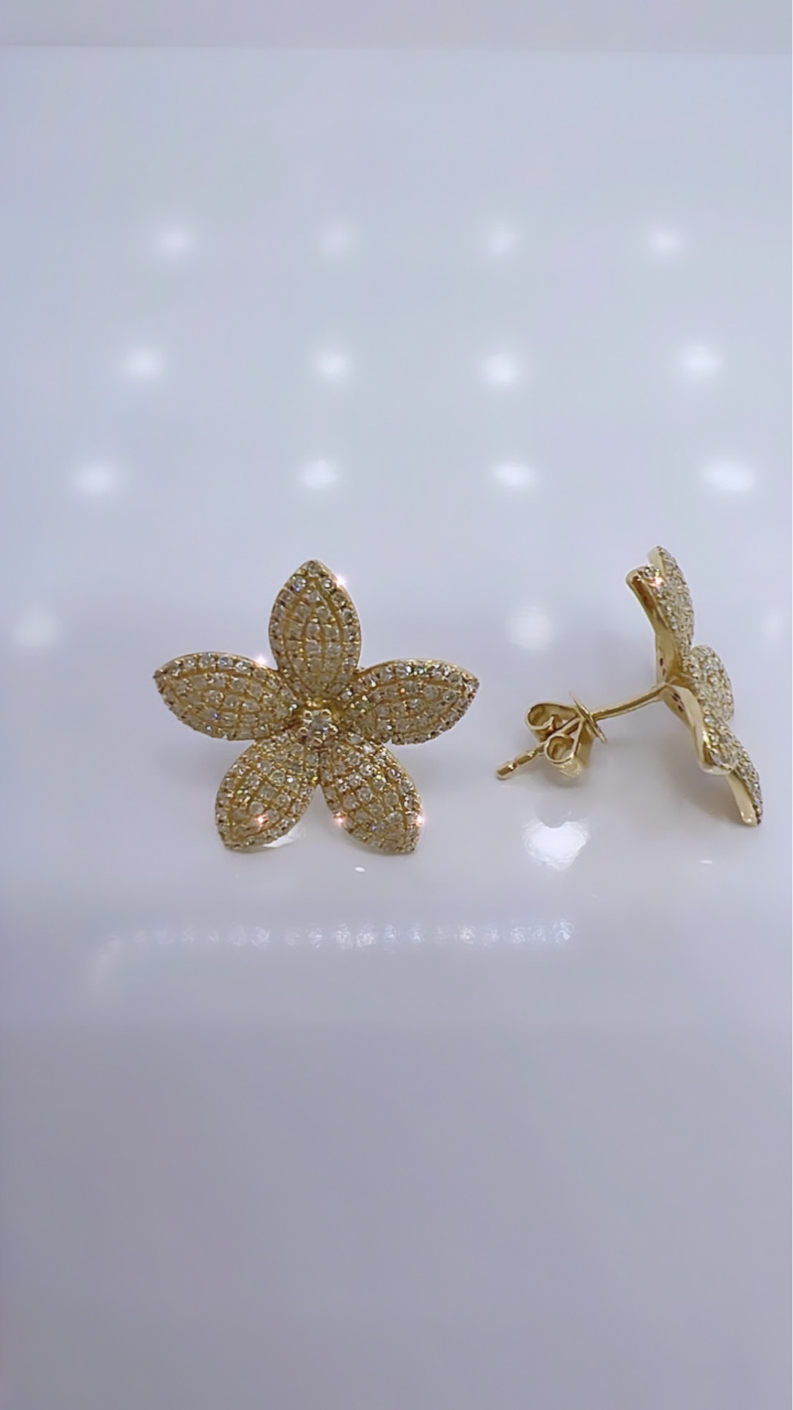 Aretes Flower 14 kt