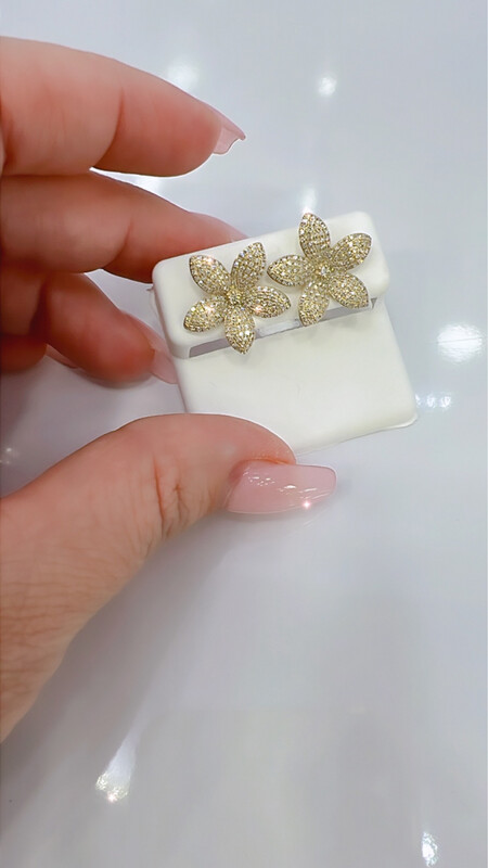 Aretes Flower 14 kt