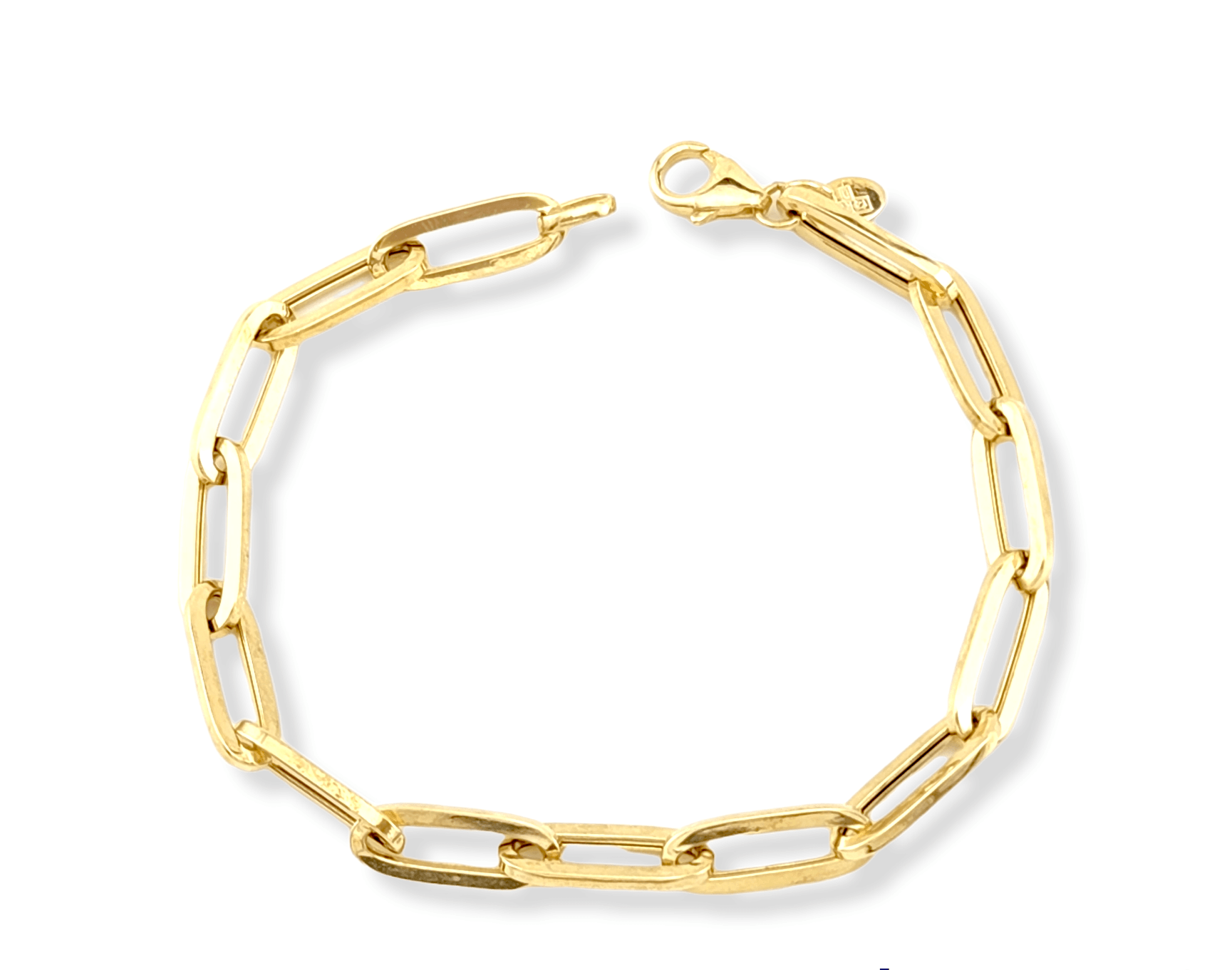 Paper Clip Chain Bracelet 14k Gold
