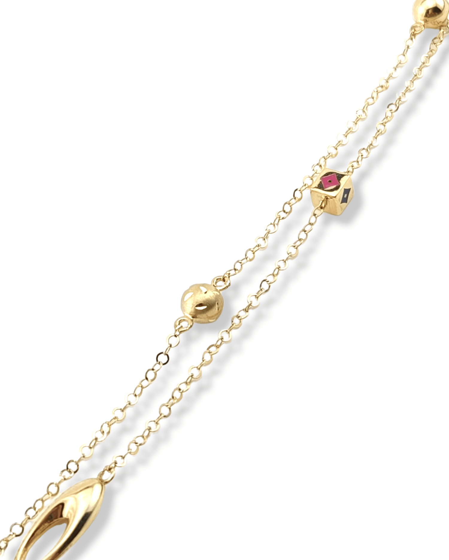 Double chain bracelet in 14k gold