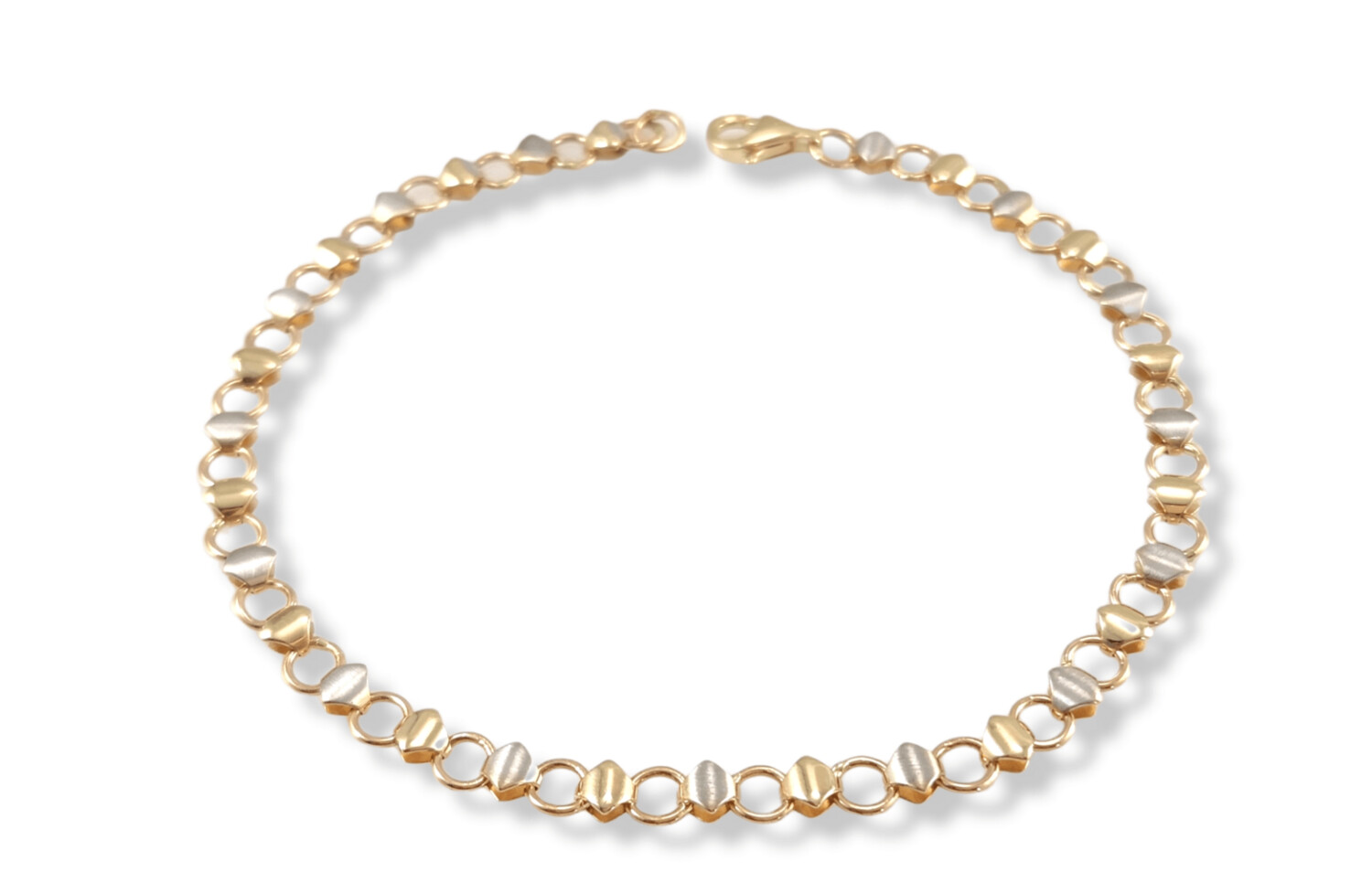 Women's Two-Tone Bracelet in 14k Gold 8"