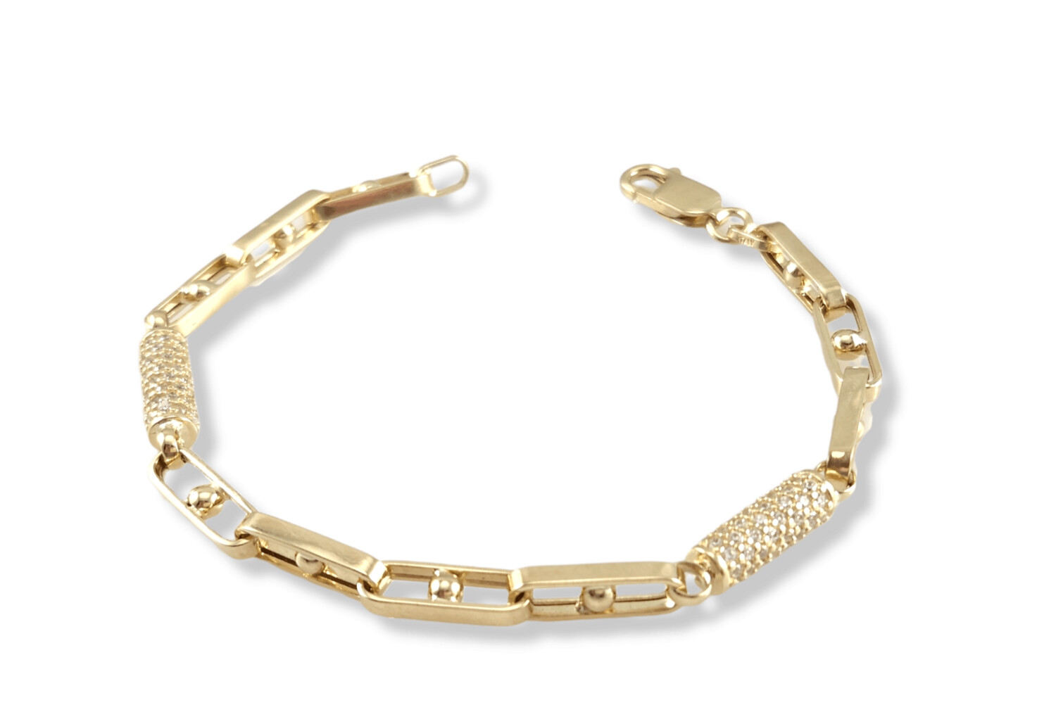 Paperclip Bracelet 14K Yellow Gold 7.5"