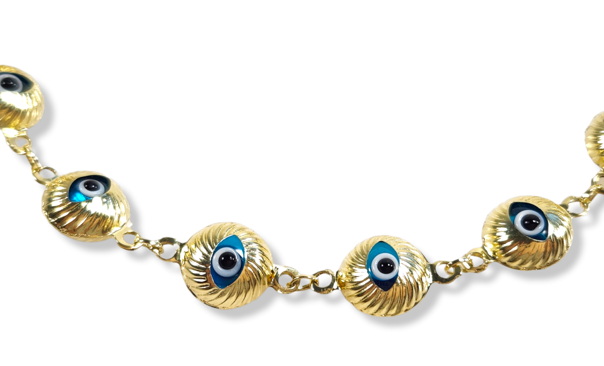 Evil Eye Bracelet 14k yellow Gold 8