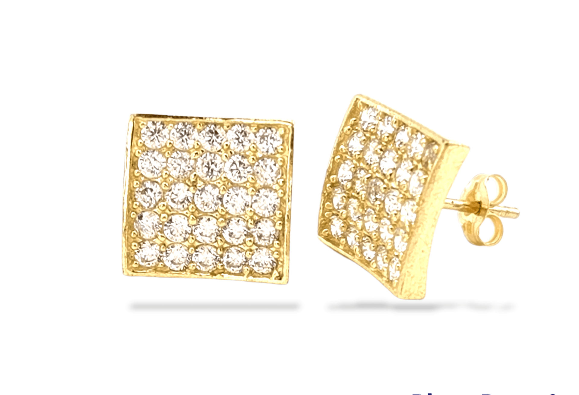 Square Stud Earrings in 14K Gold