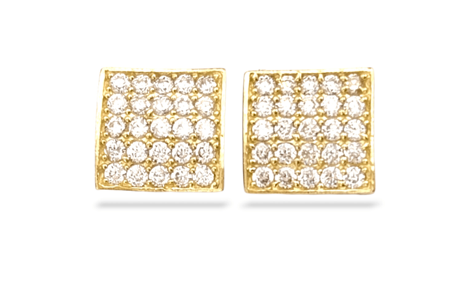 Square Stud Earrings in 14K Gold