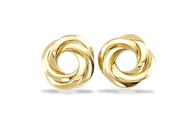 Love Knot Stud Earrings in 14K Gold